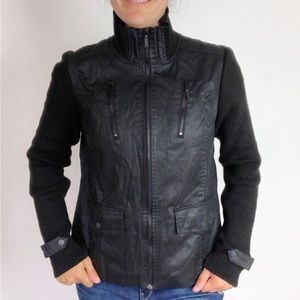 Tommy Hilfiger Black Vegan Leather Biker Jacket
